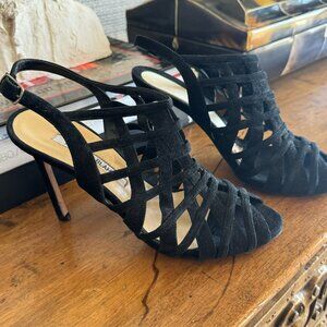 Black suede heels
